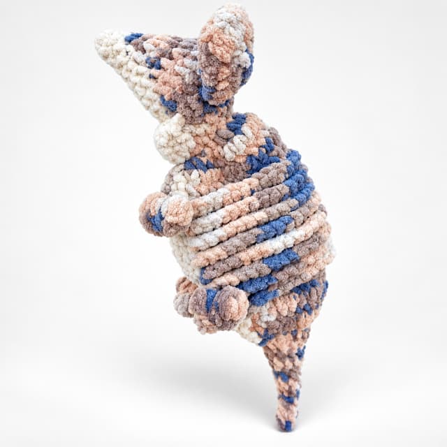 Handmade crochet armadillo by Sterling Crafted